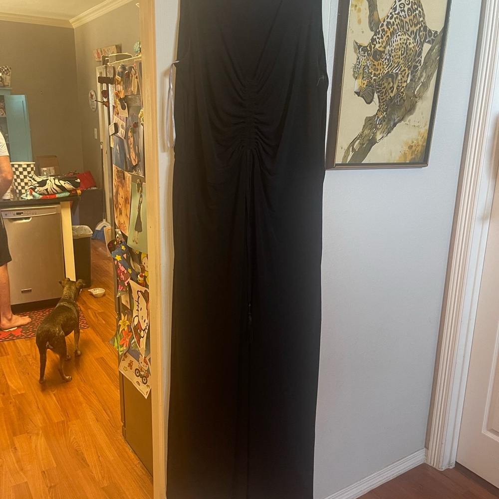 Tommy Bahama Black Sleeveless Jumpsuit with Ruched Front
